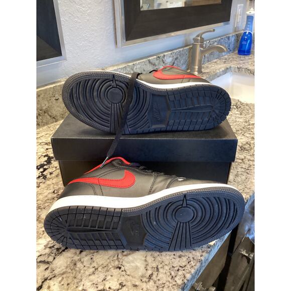 air jordan 1 low black fire red white tennis shoes sneakers 7Y - Picture 7 of 11